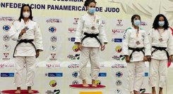 La yudoca Nayerly Pajoy (primera de derecha a izquierda) brilló en el Panamericano Junior de Cali