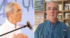 Se reúnen el expresidente Álvaro Uribe Vélez y el padre Francisco de Roux, presidente de la Comisión de la Verdad.