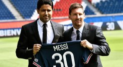 Presidente del PSG junto a Lionel Messi. 
