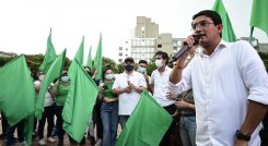 Camilo Romero, precandidato presidencial por la Alianza Verde, en visita a Cúcuta./Foto Jorge Gutiérrez