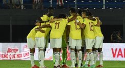 Selección Colombia en su visita a Paraguay en 2021. 