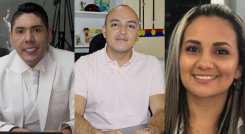 Estos son los tres candidatos que obtuvieron los puntajes más altos en la prueba de conocimientos. /Foto La Opinión