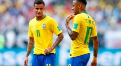 Coutinho y Neymar, selección brasilera de fútbol. 