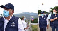 El defensor del Pueblo, Carlos Camargo, hizo un recorrido por el puente internacional Simón Bolívar. / Foto: Pablo Castillo