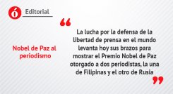 Nobel de Paz al periodismo