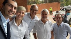 David Barguil, Dilian Francisca Toro, Juan Carlos Echeverry, Enrique Peñalosa, Federico Gutiérrez y Alex Char, integran la alianza. / Foto cortesía Para La Opinión
