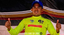 Alcides Espinel, corredor rosariense líder de la Vuelta al Táchira 2022. 