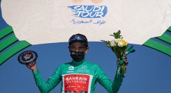 Santiago Buitrago, líder del Tour de Arabia Saudita. 