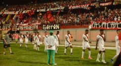 Cúcuta Deportivo en partido amistoso ante Real Frontera. 
