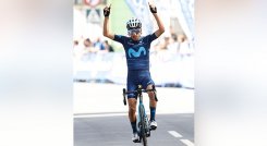 Iván Ramiro Sosa, ganador de la segunda etapa de la Vuelta a Asturias.