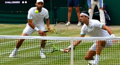 Juan Sebastián Cabal y Robert Faraha, Wimbledon 2019. 