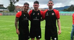 Lucas Ríos, Maximiliano Coronel y Ezequiel Mastrolía, extranjeros del Cúcuta Deportivo. 