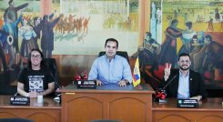 Álvaro Raad, Víctor Caicedo y Edward Varón son los nuevos integrantes de la mesa directiva del Concejo./Foto Jorge Gutiérrez-La Opinión 