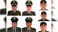 Estos son los 7 policías que murieron en el atentado perpetrado en Neiva./Foto: Colprensa