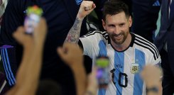 "Volvimos a ser nosotros", se felicita Messi tras ganar a México./Foto: AFP