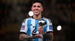 Enzo Fernández, campeón del Mundial con Argentina. 