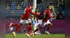 Los jugadores del Ahly celebran el gol vs. Seattle Sounders