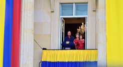 La primera vez que Petro salió al balcón del Palacio Presidencial fue el pasado 14 de febrero. / Foto archivo