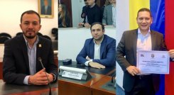 Diógenes Quintero, representante de la curul de paz; Juan Felipe Corzo, del Centro Democrático, y Wilmer Guerrero, del Partido Liberal, aparecieron en la relación de la UNP./ Fotos archivo