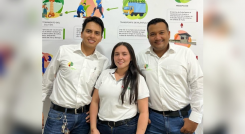 Izquierda a derecha Sebastian Vega, Saray Ochoa y Edward Padilla