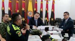 Gobernador William Villamizar con mandos militares y de Policía/Foto cortesía