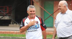 Juan Carlos Díaz, 'El Nene' Díaz, al lado del expresidente Álvaro Torrado (fallecido) que lo trajo para dirigir al Cúcuta.