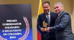 El gobernador, William Villamizar, ha sido galardonado como Gobernador incluyente de Colombia. 