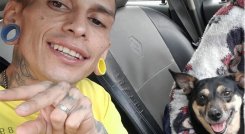 Javier Acosta y su perrita 