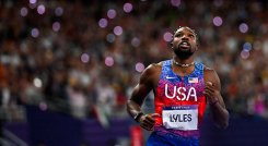 Noah Lyles, campeón de los 100 metros en París 2024. 