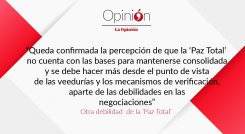 Otra debilidad  de la ‘Paz Total’