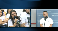 Neyda Clavijo increpó a Jorge Eliécer Torres, compareciente en el caso de la ejecución de su padre Carmen Ángel Clavijo.