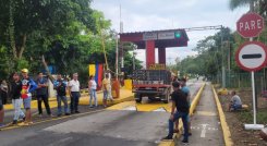 Protesta en peaje de El Playón. 