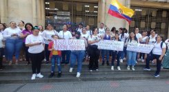 Protesta de familiares de jóvenes desaparecidos./Foto cortesía
