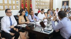 La reunión tuvo lugar en la Gobernación de Norte de Santander, donde entes gubernamentales, municipales, sindicatos y demás se reunieron apra hablar sobre la ola de violencia contra los maestros en Cúcuta y el departamento./ Foto :Cortesía.