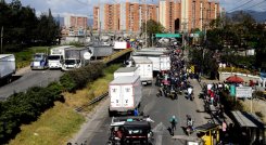 Bloqueos derivados del paro arrocero en Colombia