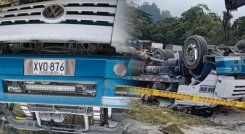 Camión se quedo sin frenos en Cundinamarca 