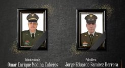 Con artefactos explosivos y fusiles fueron atacados los uniformados mientras iban en una moto.