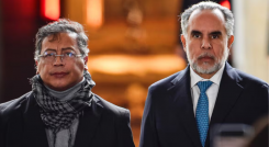 Gestos de Benedetti en declaraciones de Gustavo Petro