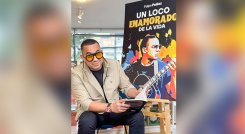 Felipe Peláez durante la presentación de su libro ‘Un loco enamorado de la vida’ en la Feria del Libro de Bogotá. 