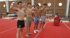 De izquierda a derecha: Felipe Ramos. Yan Dairo Zabala, Ángel Gabriel Barajas y Jhordan Stiven Castro.