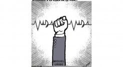 Aferrado a la linea de vida