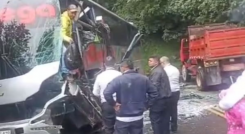 accidente de bus en la vía entre Bucaramanga y Pamplona