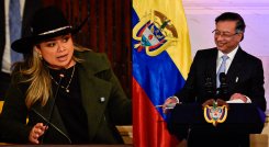 Lina Garrido y Gustavo Petro