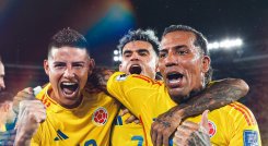 James Rodríguez, Luis Díaz y Dayro Moreno celebraron a rabiar la clasificación a la Copa del Mundo que harán conjuntamente, Canadá, Estados Unidos y México. 