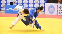 Maryury Ureña, yudoca cucuteña (de azul) tuvo un buen trabajo durante el torneo.