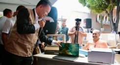 El gobernador entregó dotación a las juntas de acción comunal de cuatro municipio/Foto Carlos Ramírez