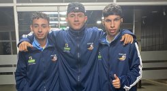 Los futbolistas de PC, Kevin Fabricio Valero, Ángel Sebastián Ortiz, y Willington Camilo Palencia, se destacaron en Chile.
