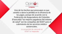 La propuesta de convertir el SOAT en impuesto