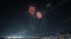 Caracas se iluminó con drones pidiendo libertad de Nicolás Maduro y Cilia Flores