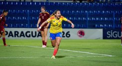 Isabella Díaz marcó el segundo gol del triunfo de Colombia ante Venezuela 2-0 en el hexagonal final del Sudamericano.